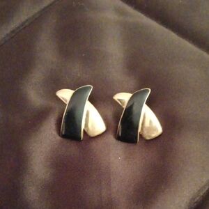 Elegant Black and Gold Earrings